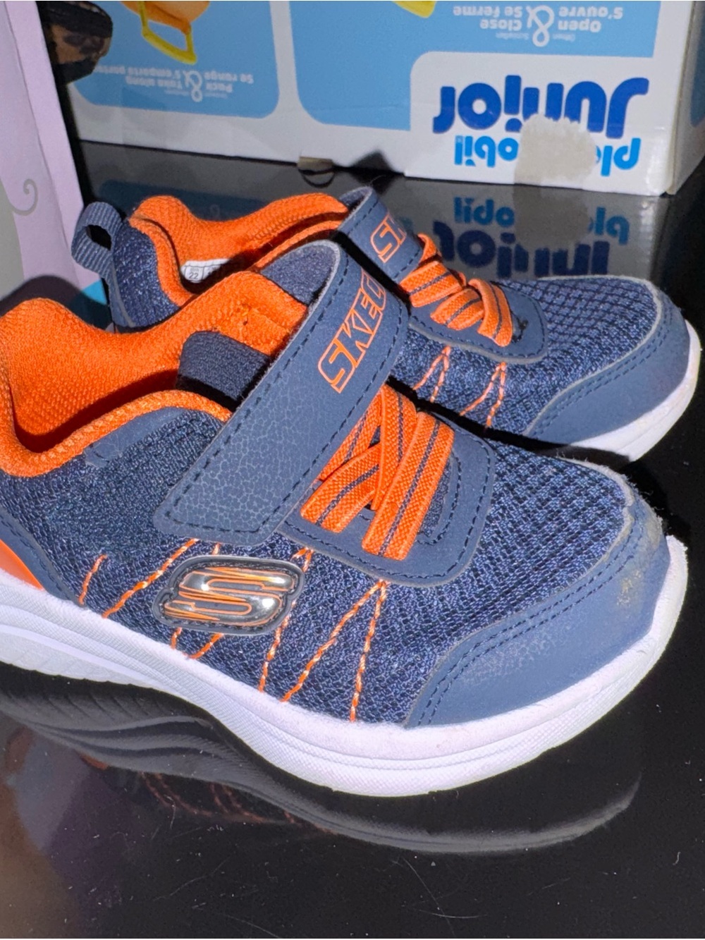 Skechers Navy & Orange toddler Athletic Sneakers